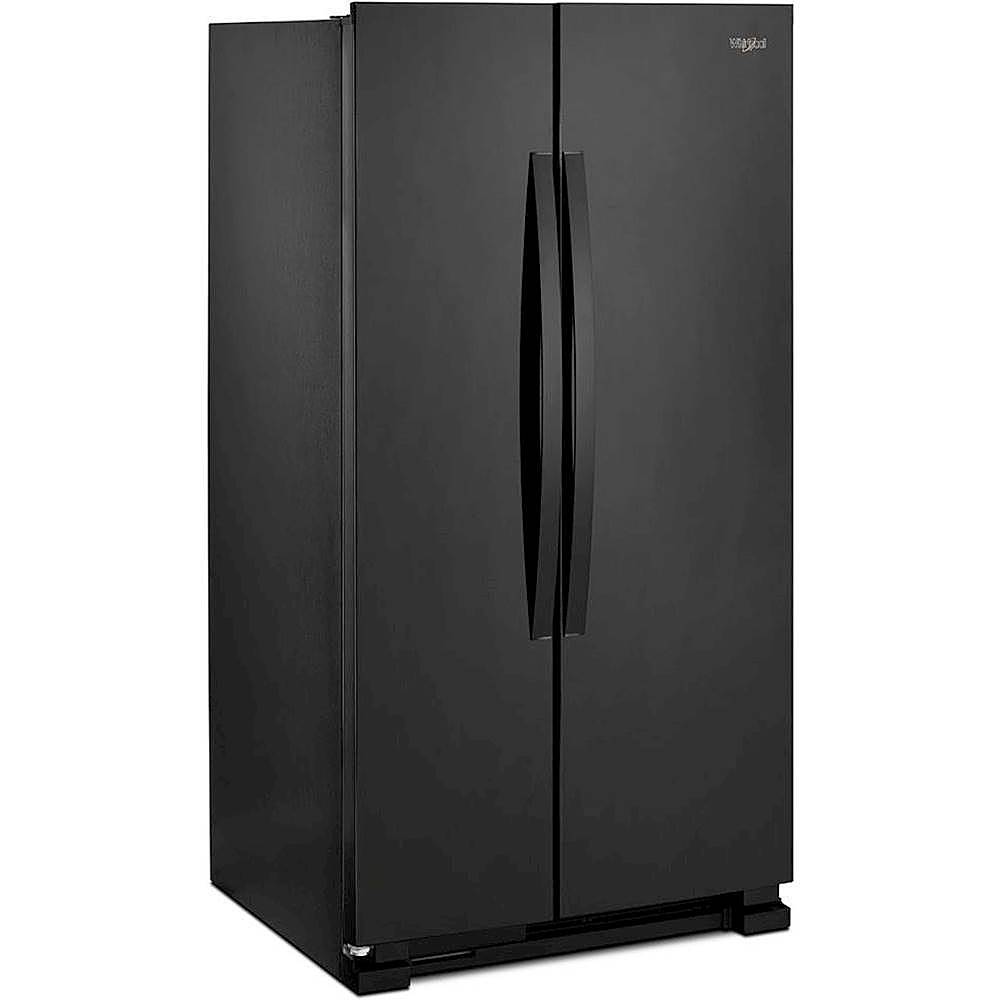 Angle. Whirlpool - 21.7 Cu. Ft. Side-by-Side Refrigerator - Black.