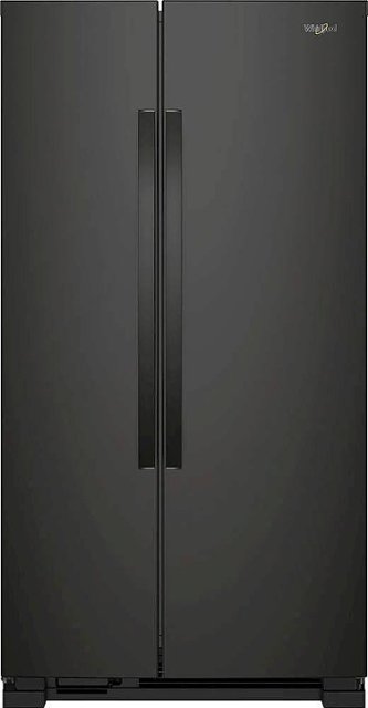 Front. Whirlpool - 21.7 Cu. Ft. Side-by-Side Refrigerator - Black.