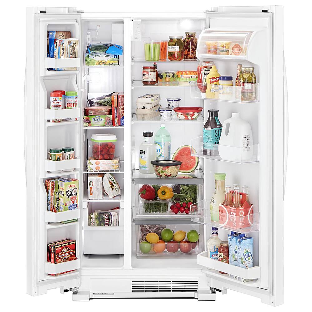 Left. Whirlpool - 21.7 Cu. Ft. Side-by-Side Refrigerator - White.