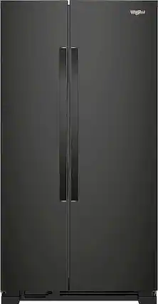 Front. Whirlpool - 25.1 Cu. Ft. Side-by-Side Refrigerator - Black.
