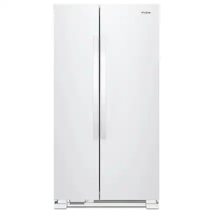 Front. Whirlpool - 25.1 Cu. Ft. Side-by-Side Refrigerator - White.