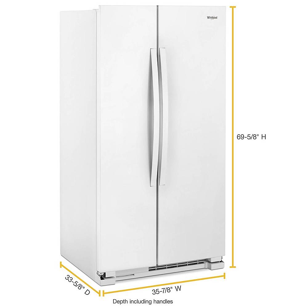 Alt View 1. Whirlpool - 25.1 Cu. Ft. Side-by-Side Refrigerator - White.
