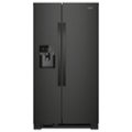 Front. Whirlpool - 24.6 Cu. Ft. Side-by-Side Refrigerator with Water and Ice Dispenser - Black.