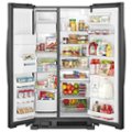 Left. Whirlpool - 24.6 Cu. Ft. Side-by-Side Refrigerator with Water and Ice Dispenser - Black.