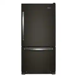 Whirlpool - 22 Cu. Ft. Bottom-Freezer Refrigerator with SpillGuard Glass Shelves - Black Stainless Steel