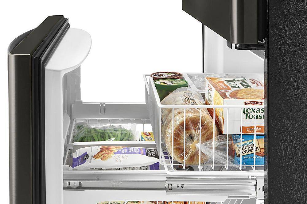 Alt View 12. Whirlpool - 22 Cu. Ft. Bottom-Freezer Refrigerator with SpillGuard Glass Shelves - Black Stainless.