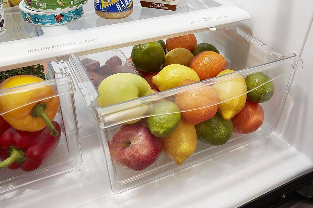 Alt View 15. Whirlpool - 22 Cu. Ft. Bottom-Freezer Refrigerator with SpillGuard Glass Shelves - Black Stainless.