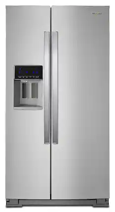 Front. Whirlpool - 20.6 Cu. Ft. Side-by-Side Counter-Depth Refrigerator - Fingerprint Resistant Stainless Steel.