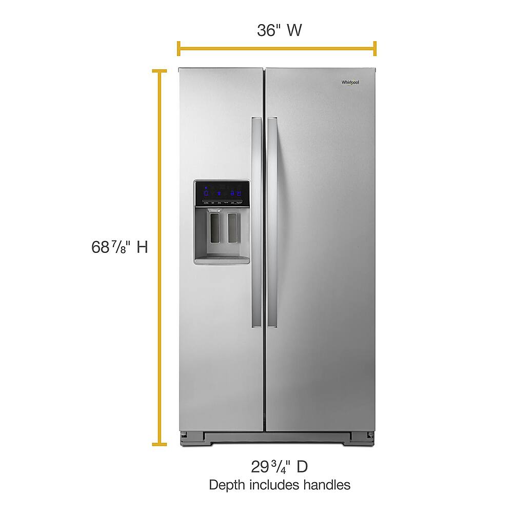 Alt View 1. Whirlpool - 20.6 Cu. Ft. Side-by-Side Counter-Depth Refrigerator - Fingerprint Resistant Stainless Steel.