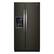 Front. Whirlpool - 20.6 Cu. Ft. Side-by-Side Counter-Depth Refrigerator - Black Stainless Steel with Printshield Finish.