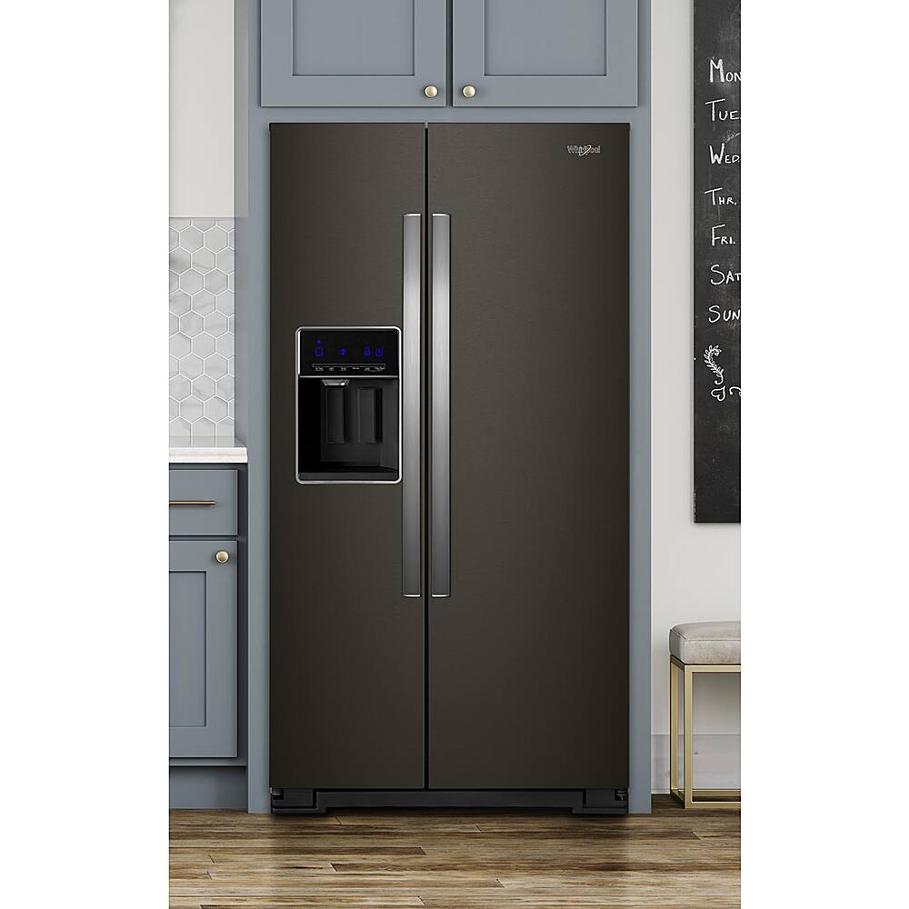 Alt View 15. Whirlpool - 20.6 Cu. Ft. Side-by-Side Counter-Depth Refrigerator - Black Stainless Steel with Printshield Finish.
