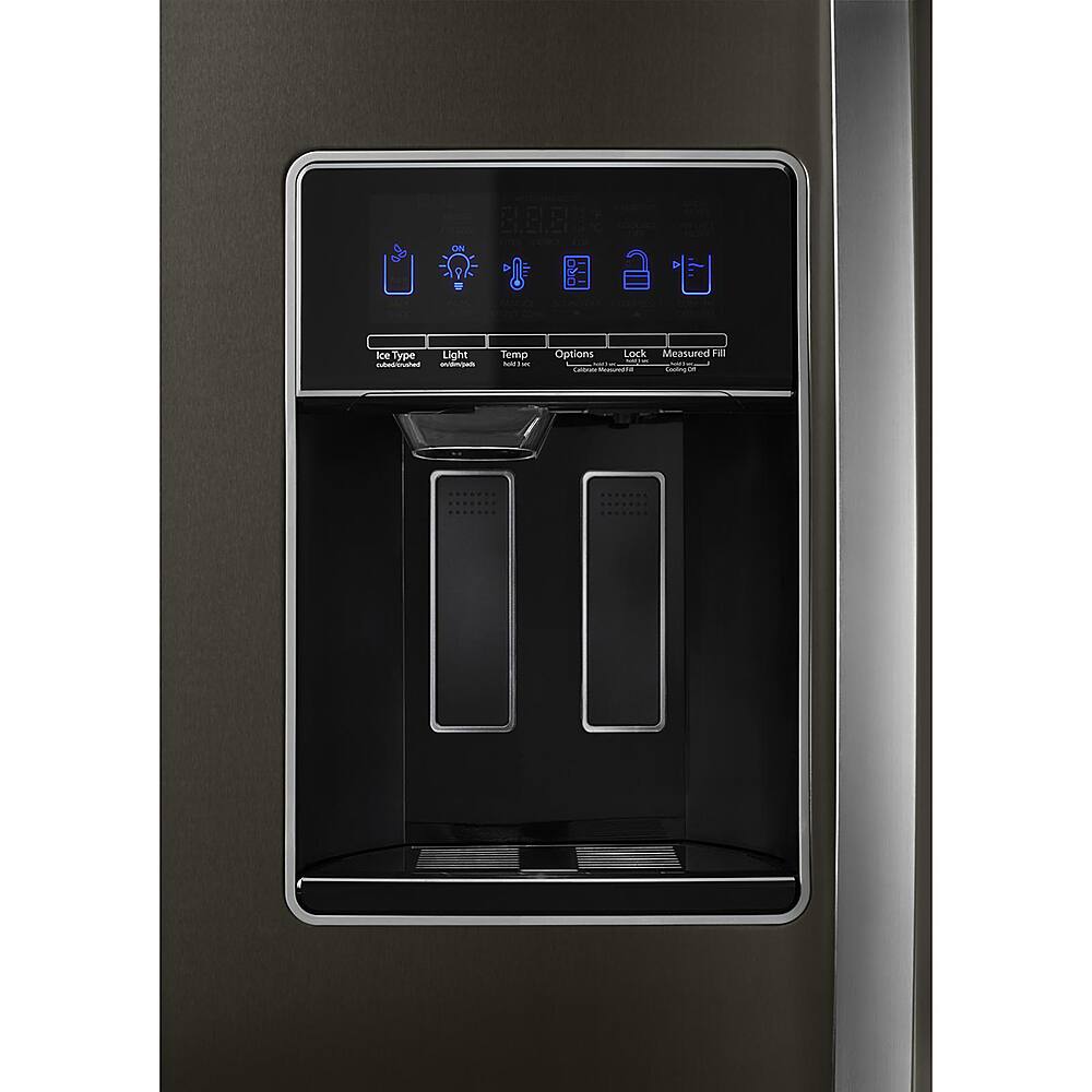 Alt View 2. Whirlpool - 20.6 Cu. Ft. Side-by-Side Counter-Depth Refrigerator - Black Stainless Steel with Printshield Finish.