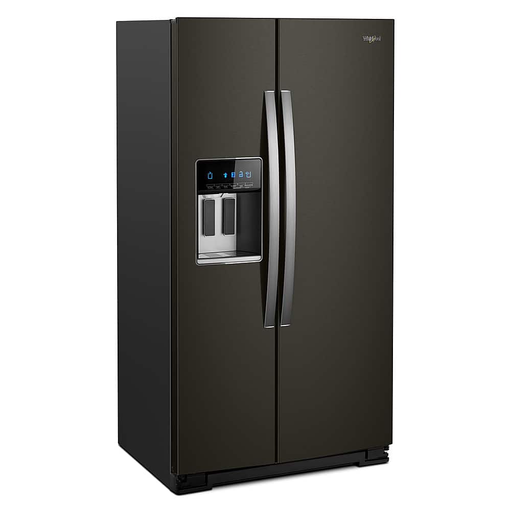 Alt View 3. Whirlpool - 20.6 Cu. Ft. Side-by-Side Counter-Depth Refrigerator - Black Stainless Steel with Printshield Finish.