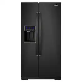 Whirlpool - 20.6 Cu. Ft. Side-by-Side Counter-Depth Refrigerator - Black