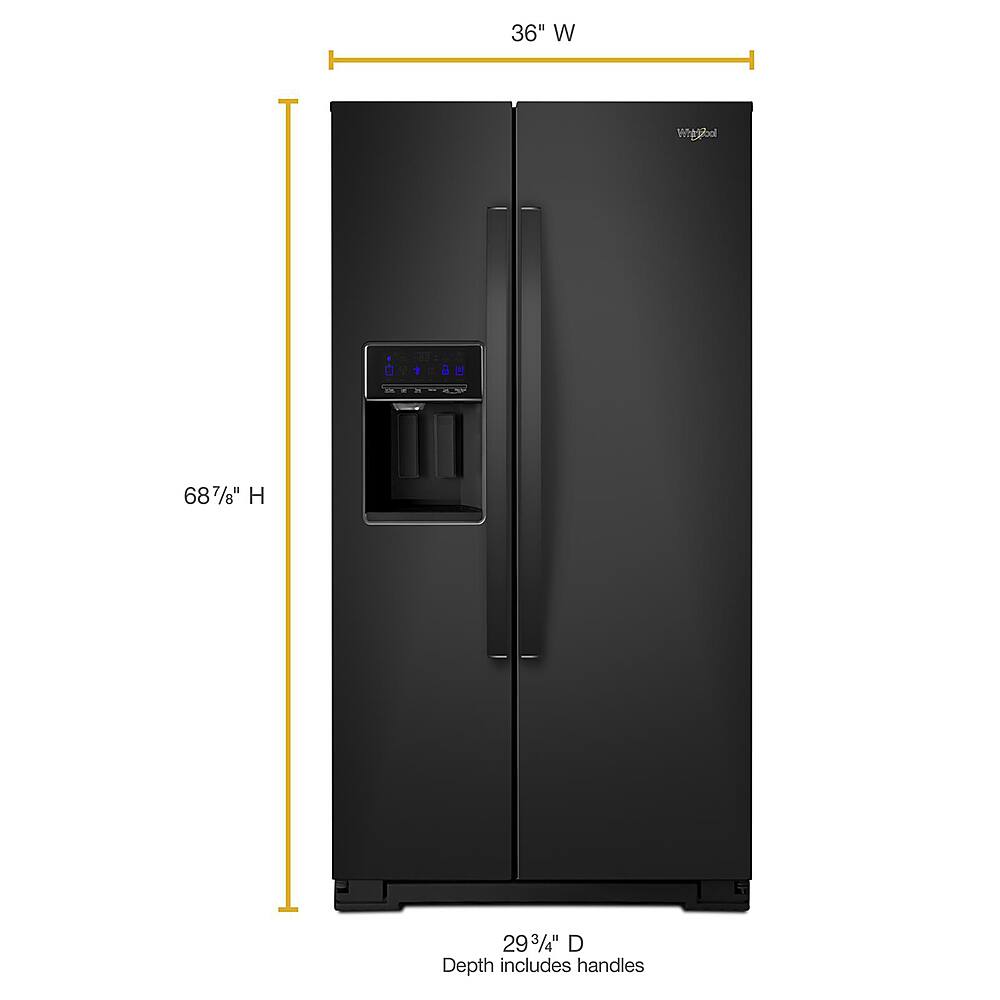Alt View 1. Whirlpool - 20.6 Cu. Ft. Side-by-Side Counter-Depth Refrigerator - Black.