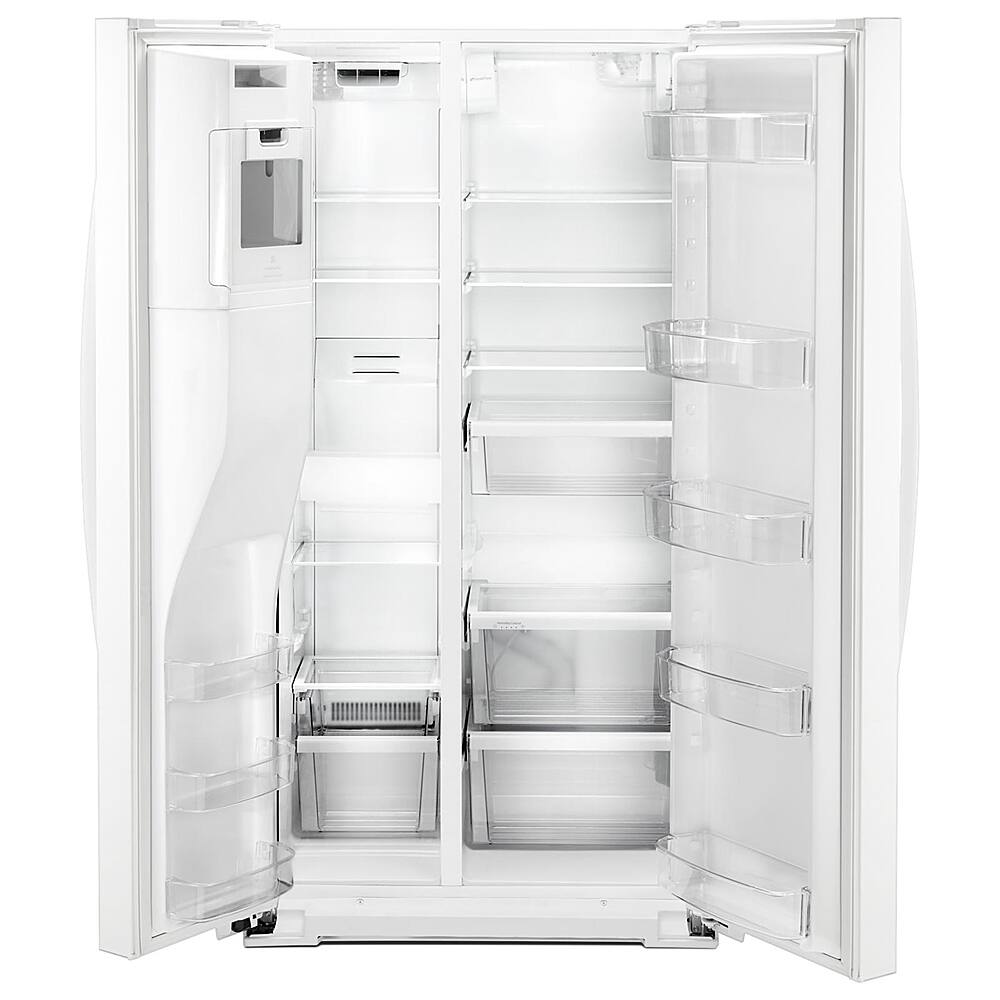 Angle. Whirlpool - 20.6 Cu. Ft. Side-by-Side Counter-Depth Refrigerator - White.