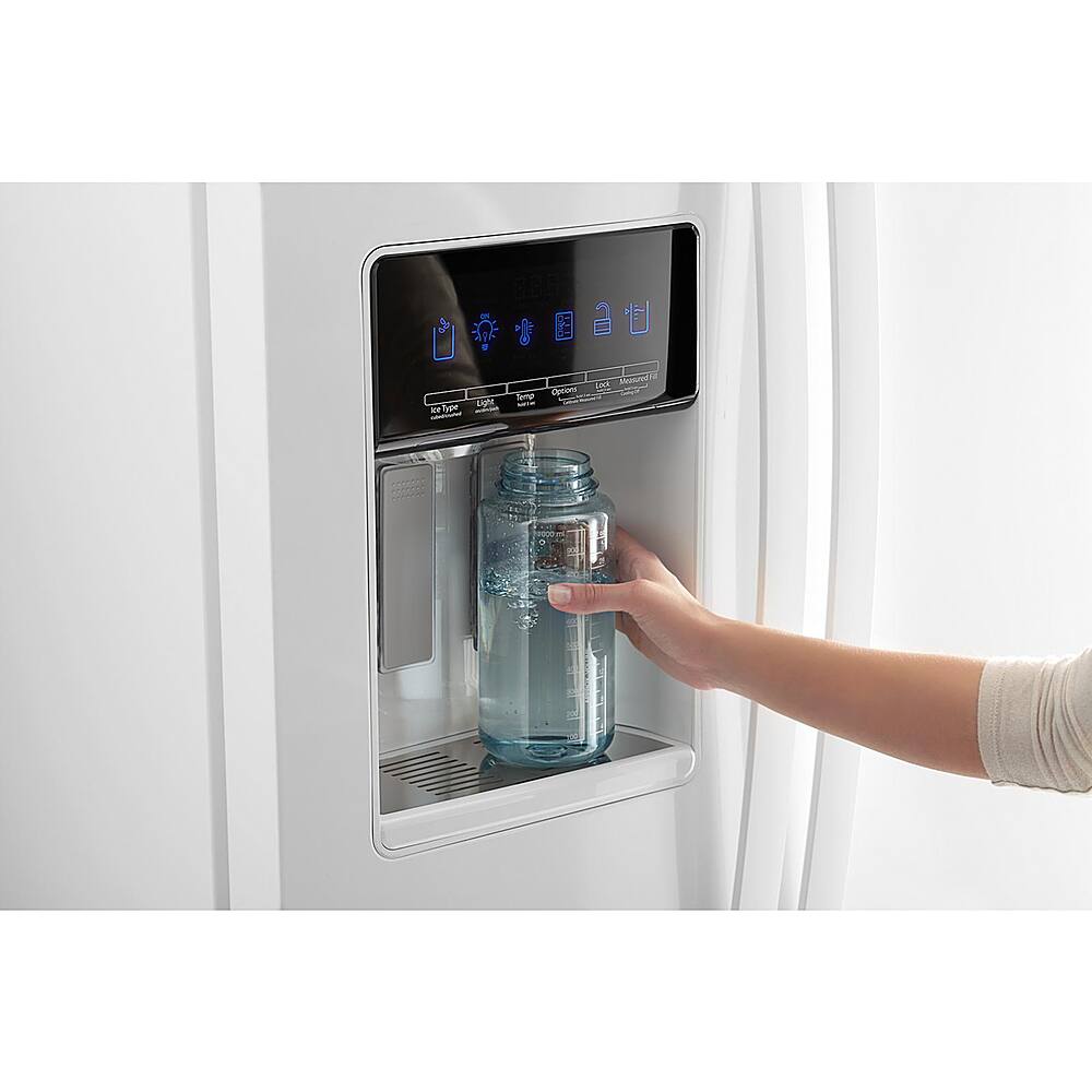 Alt View 3. Whirlpool - 20.6 Cu. Ft. Side-by-Side Counter-Depth Refrigerator - White.