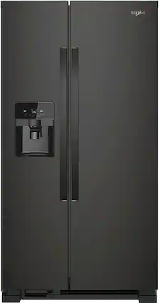 Front. Whirlpool - 24.5 Cu. Ft. Side-by-Side Refrigerator - Black.