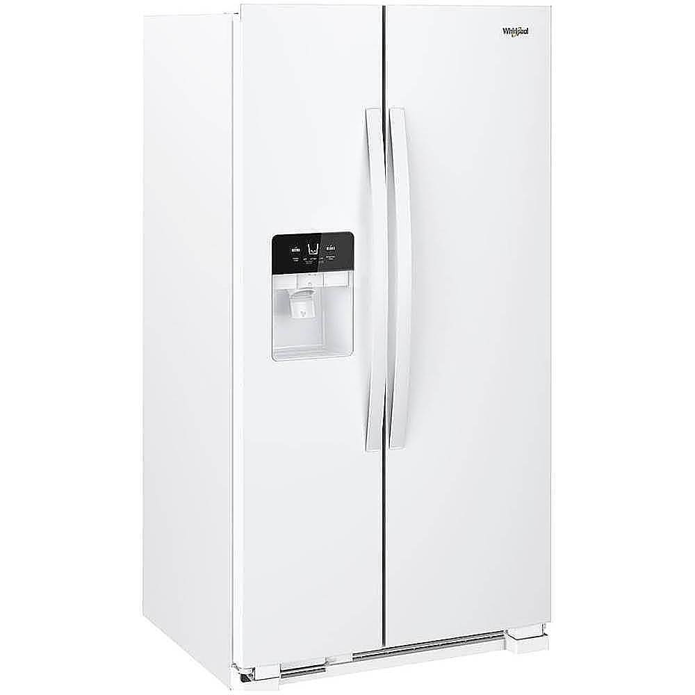 Angle. Whirlpool - 24.5 Cu. Ft. Side-by-Side Refrigerator - White.