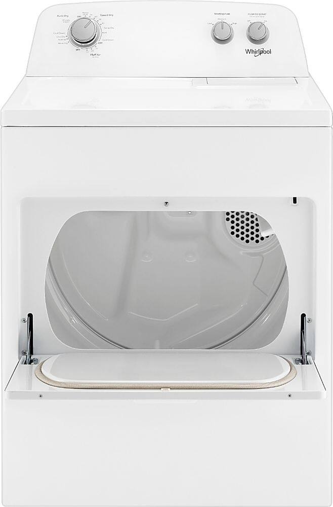Left. Whirlpool - 7 Cu. Ft. 12-Cycle Electric Dryer - White.