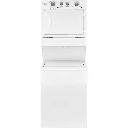 Front. Whirlpool - 3.5 Cu. Ft. Top Load Washer and 5.9 Cu. Ft. Gas Dryer Laundry Center with Dual-Action Agitator - White.