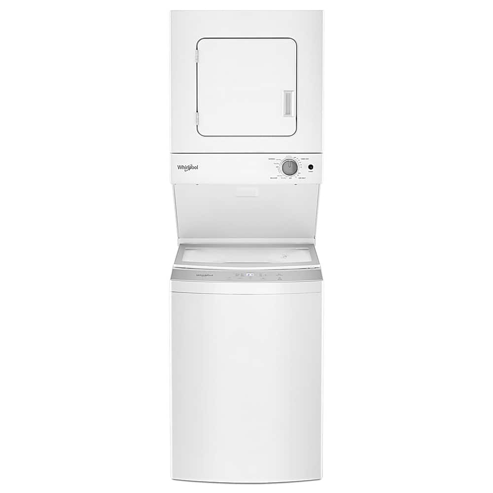 Whirlpool - 1.6 Cu. Ft. Top Load Washer and 3.4 Cu. Ft. Electric Dryer with Smooth Wave Stainless Steel Wash Basket - White - Front_Zoom