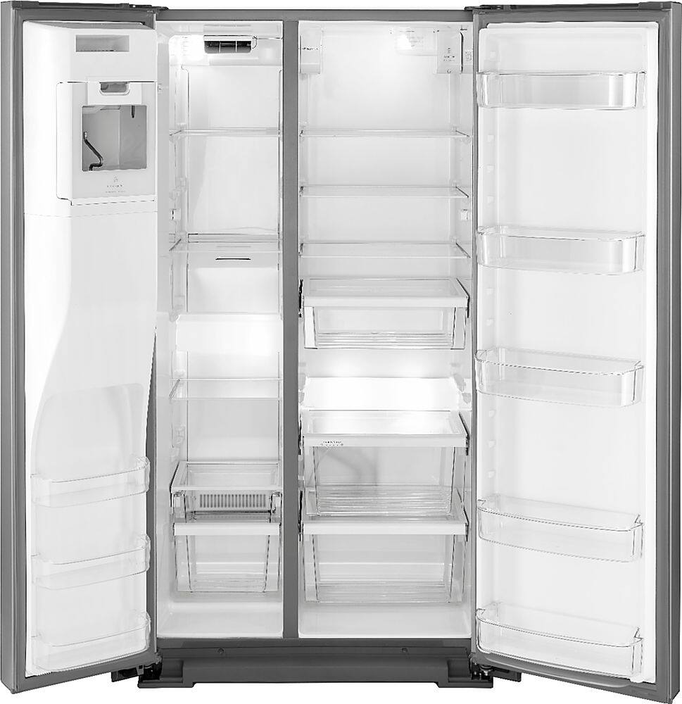 Angle. Whirlpool - 20.6 Cu. Ft. Side-by-Side Counter-Depth Refrigerator - Stainless steel.