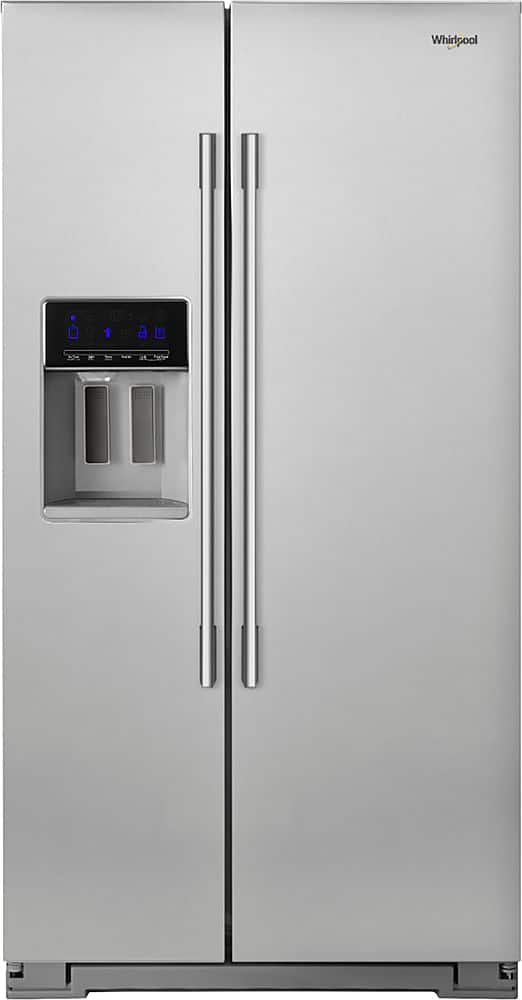 Whirlpool - 20.6 Cu. Ft. Side-by-Side Counter-Depth Refrigerator - Stainless Steel - Front_Zoom