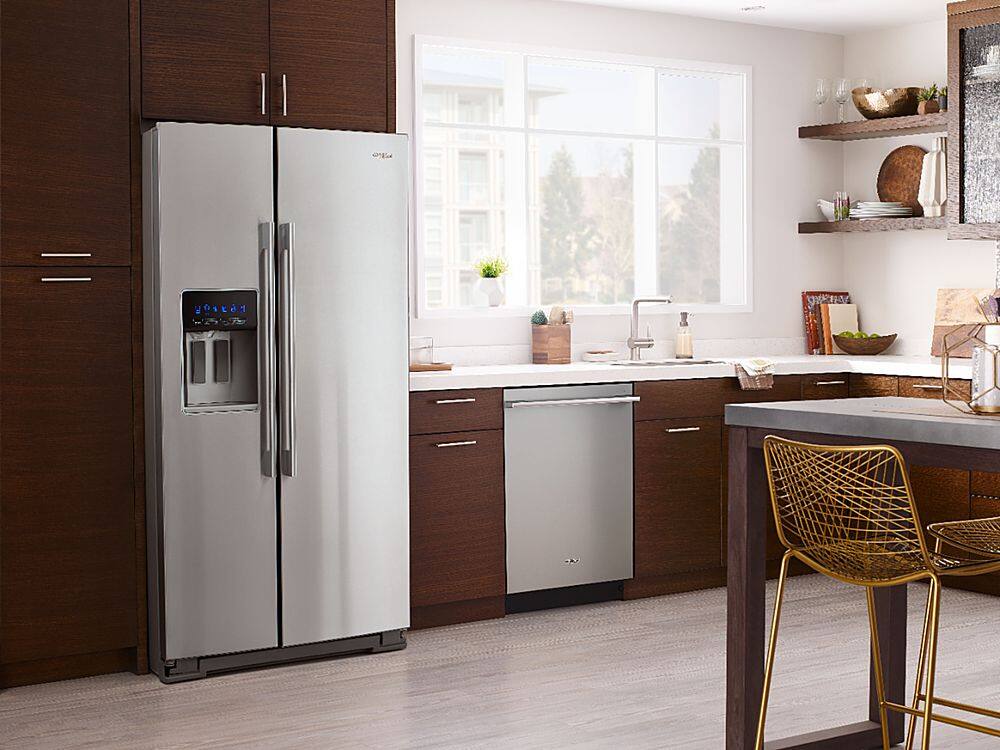 Alt View 3. Whirlpool - 20.6 Cu. Ft. Side-by-Side Counter-Depth Refrigerator - Stainless steel.