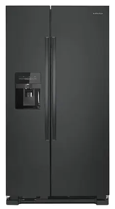 Front. Amana - 21.4 Cu. Ft. Side-by-Side Refrigerator - Black.