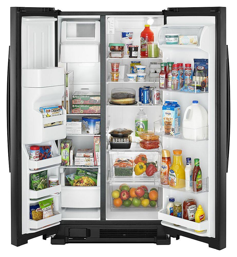 Alt View 2. Amana - 21.4 Cu. Ft. Side-by-Side Refrigerator - Black.
