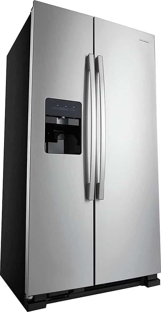 Angle. Amana - 21.4 Cu. Ft. Side-by-Side Refrigerator - Stainless steel.