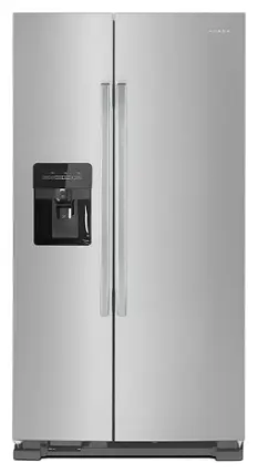 Front. Amana - 21.4 Cu. Ft. Side-by-Side Refrigerator - Stainless steel.