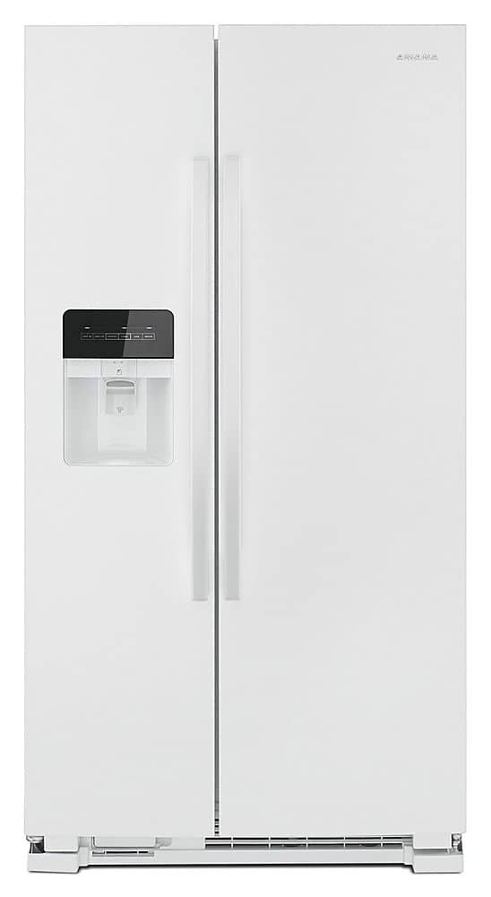 Front. Amana - 21.4 Cu. Ft. Side-by-Side Refrigerator - White.