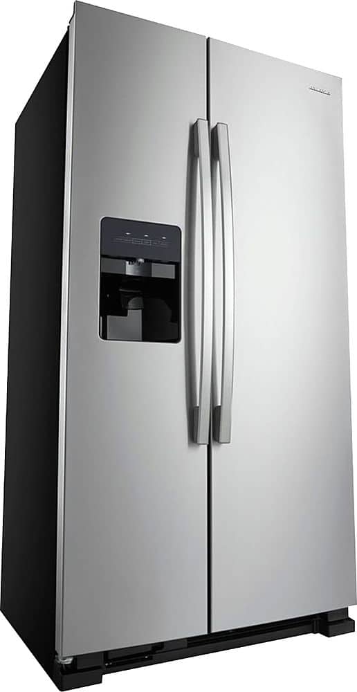 Angle. Amana - 24.5 Cu. Ft. Side-by-Side Refrigerator with Water and Ice Dispenser - Stainless steel.