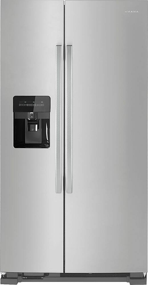Amana - 24.5 Cu. Ft. Side-by-Side Refrigerator with Water and Ice Dispenser - Stainless Steel