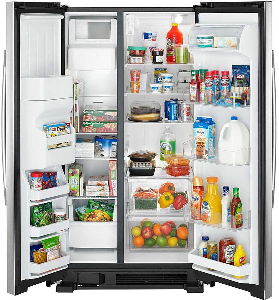 Alt View 1. Amana - 24.5 Cu. Ft. Side-by-Side Refrigerator with Water and Ice Dispenser - Stainless steel.