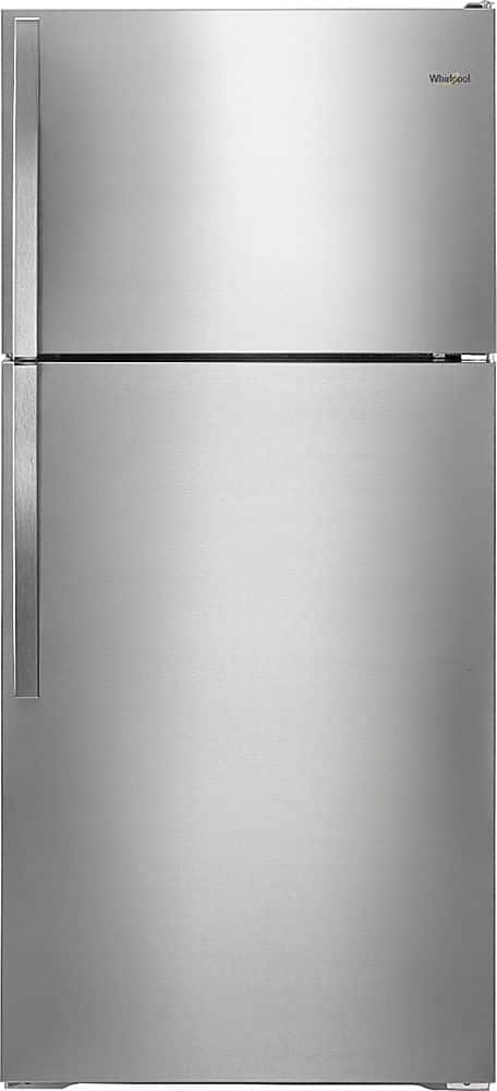 Whirlpool - 14.3 Cu. Ft. Top-Freezer Refrigerator - Monochromatic Stainless Steel - Front_Zoom