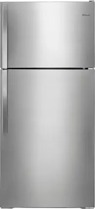 Front. Whirlpool - 14.3 Cu. Ft. Top-Freezer Refrigerator - Monochromatic Stainless Steel.