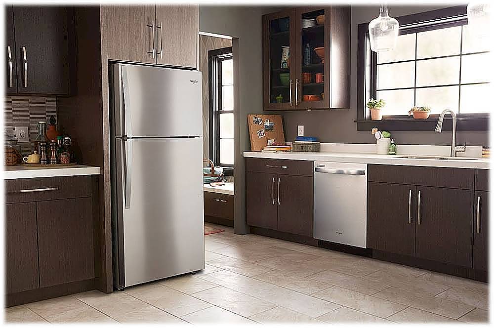Alt View 13. Whirlpool - 14.3 Cu. Ft. Top-Freezer Refrigerator - Monochromatic Stainless Steel.