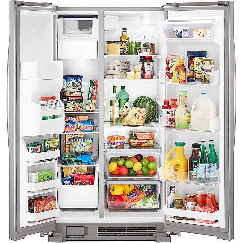 Alt View 1. Whirlpool - 24.6 Cu. Ft. Side-by-Side Refrigerator - Monochromatic Stainless Steel.