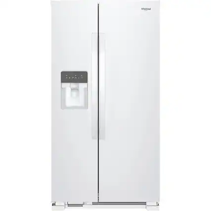 Front. Whirlpool - 24.6 Cu. Ft. Side-by-Side Refrigerator - White.