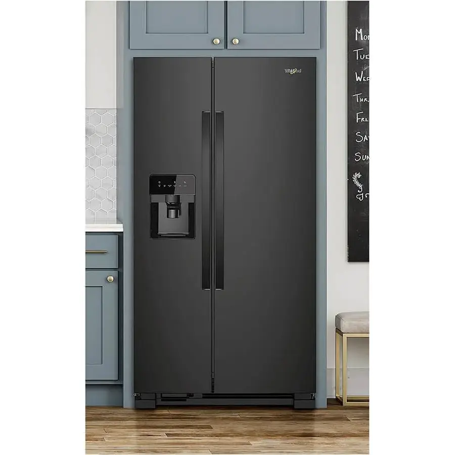 Alt View 14. Whirlpool - 21.4 Cu. Ft. Side-by-Side Refrigerator - Black.