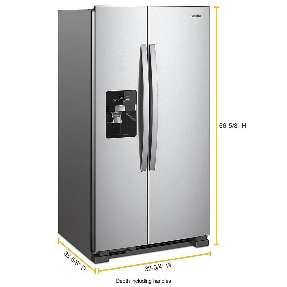 Alt View 1. Whirlpool - 21.4 Cu. Ft. Side-by-Side Refrigerator - Monochromatic Stainless Steel.