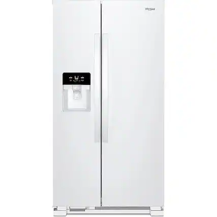 Front. Whirlpool - 21.4 Cu. Ft. Side-by-Side Refrigerator - White.