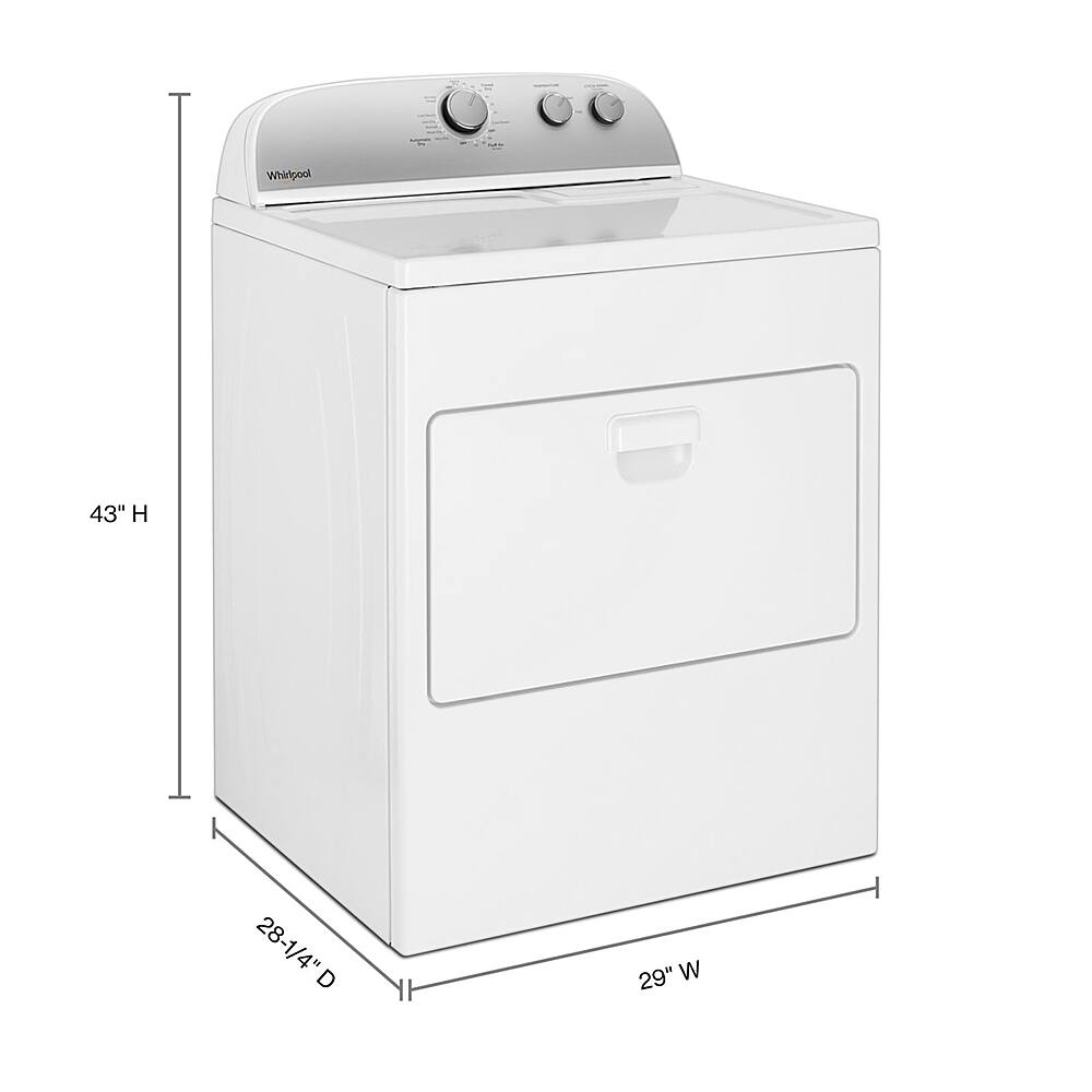 Alt View 1. Whirlpool - 7 Cu. Ft. Electric Dryer with AutoDry Drying System - White.