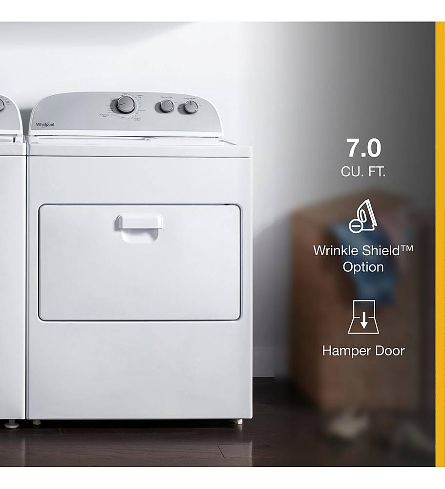 Alt View 12. Whirlpool - 7 Cu. Ft. Gas Dryer with AutoDry Drying System - White.