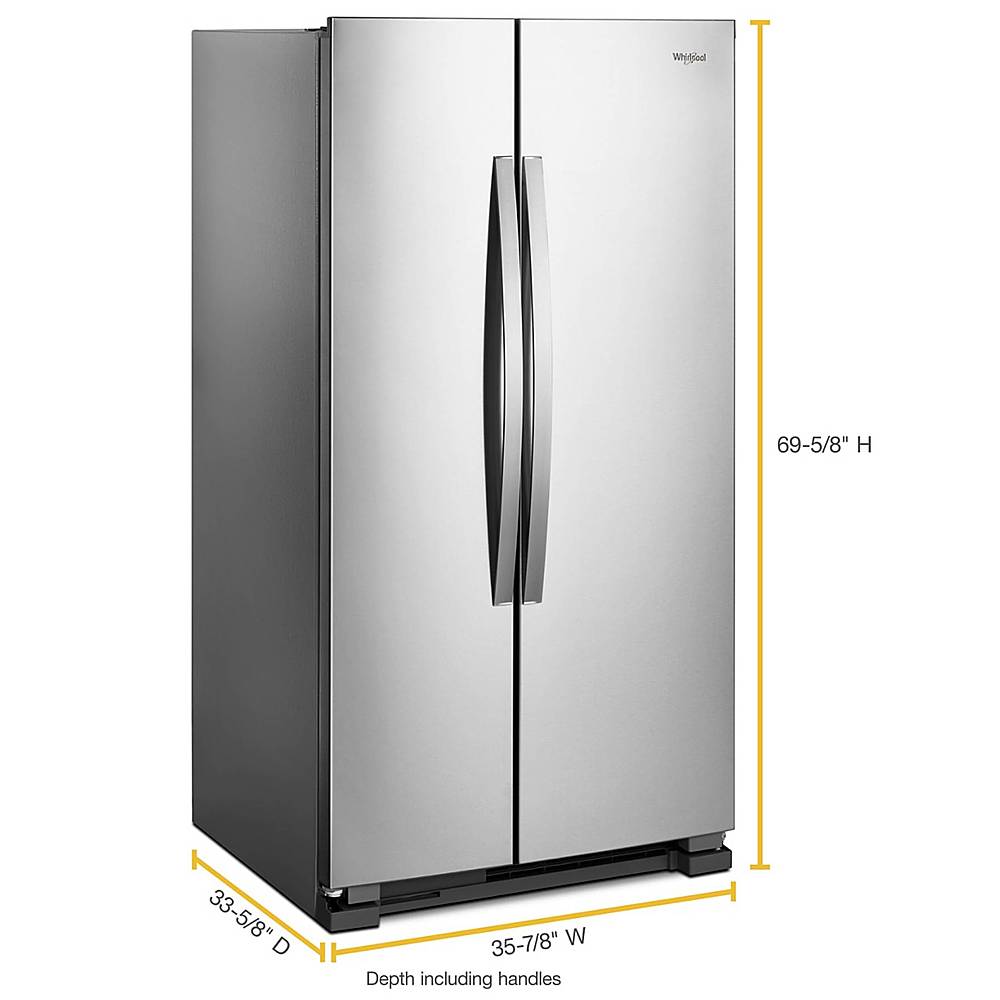 Alt View 1. Whirlpool - 25.1 Cu. Ft. Side-by-Side Refrigerator - Stainless steel.
