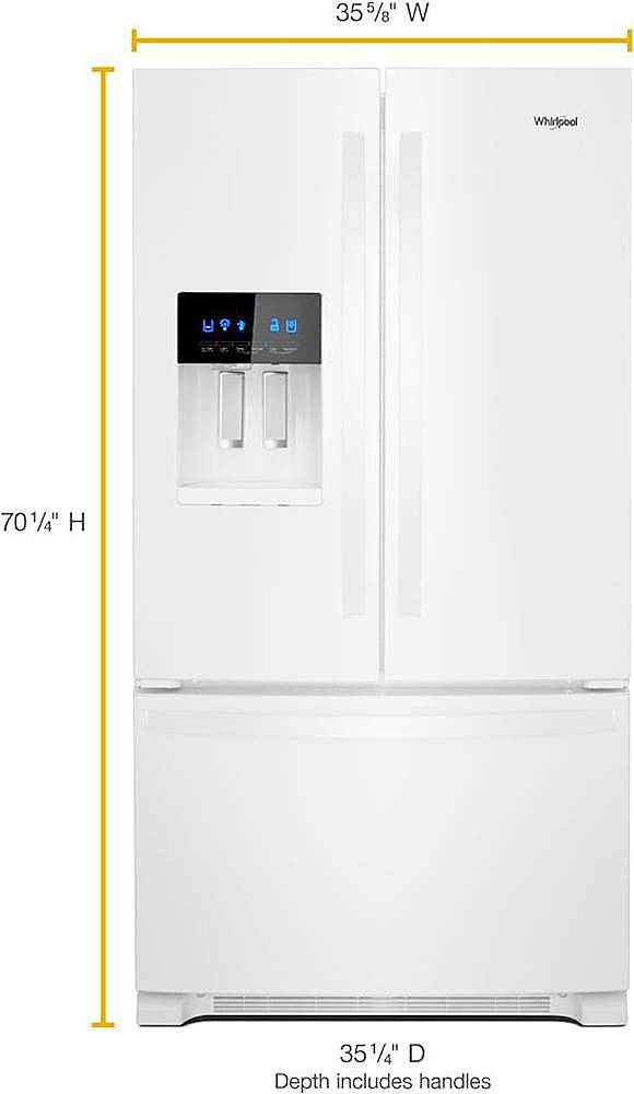 Alt View 15. Whirlpool - 25 cu. ft. French Door Refrigerator with External Ice and Water Dispenser - White.