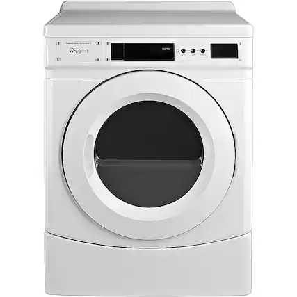 Front. Whirlpool - 6.7 Cu. Ft. 3-Cycle Commercial Electric Dryer - White.
